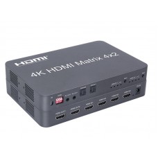 4x2 HDMI prepínač a rozbočovač 4K
