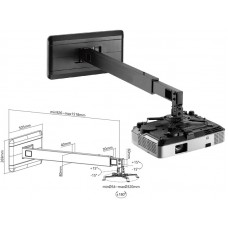 AV nástenný držiak projektora 93-152cm