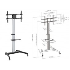 Bratek AL mobilný stojan pre TV 37"-86" 50kg